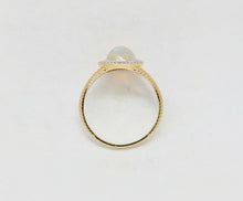 Load image into Gallery viewer, Vintage 14K Yellow Gold Opal and Diamond Halo Ring