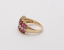 Load image into Gallery viewer, Beautiful Tourmaline Diamonds 14K Yellow White Gold Vintage Cluster Band