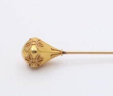 Load image into Gallery viewer, Etruscan Revival 14K Yellow Gold Stick Pin. Lapel Pin. Hat Pin.