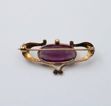 Load image into Gallery viewer, Antique Victorian 10K Gold Rhodolite Garnet Brooch