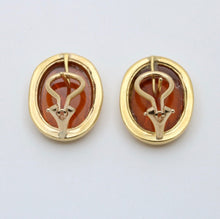 Load image into Gallery viewer, Timeless Art glass 18K Yellow Gold Clip Earrings