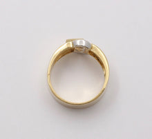 Load image into Gallery viewer, Vintage Geometric Trillion Cut Diamond 18K Yellow White Gold Ring