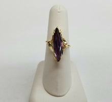 Load image into Gallery viewer, Vintage Ladies 14K Yellow Gold Bypass Iolite Ring