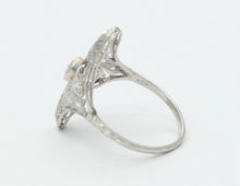 Load image into Gallery viewer, Art Deco 18K White Gold Diamonds Filagree Ring