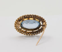 Load image into Gallery viewer, Antique Victorian Etruscan Revival Blue Spinel Brooch Pin