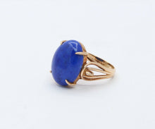 Load image into Gallery viewer, Victorian 14K Yellow Gold Lapis Statement Ring