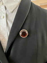 Load image into Gallery viewer, Vintage 14K Rose Gold Madeira Citrine Seed Pearl Halo Brooch.