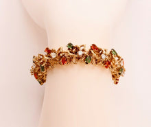 Load image into Gallery viewer, Vintage La Triomphe Diamonds Tourmaline Citrine 14K Yellow Gold Bracelet
