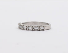 Load image into Gallery viewer, Vintage Ladies Wedding Band Baguette Diamonds Platinum Ring