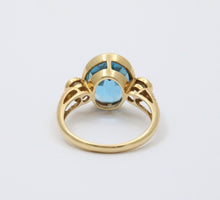 Load image into Gallery viewer, Vintage 14K Yellow Gold London Blue Topaz and Diamond Statement Ring