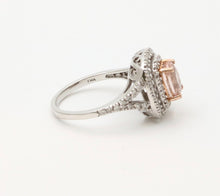 Load image into Gallery viewer, Vintage Morganite Diamonds 10K White Gold Ring