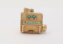 Load image into Gallery viewer, Vintage Organ 14K Yellow Gold Turquoise Pendant