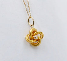 Load image into Gallery viewer, Art Deco Infinity Hoops Diamond 18K Yellow Gold Pendant