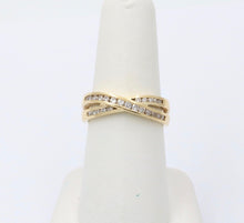 Load image into Gallery viewer, Vintage Crossover Diamonds 14K Yellow Gold Ring