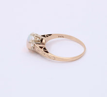 Load image into Gallery viewer, Art Deco Watery Translucent Opal 10K Yellow Gold Ring