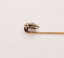 Load image into Gallery viewer, Art Deco Diamond 14K White and Yellow Gold Filagree Stick Pin