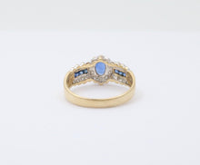 Load image into Gallery viewer, Vintage 14KYellow Gold Sapphire and Diamond Ring, Engagement Ring