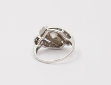 Load image into Gallery viewer, Antique Art Deco Old Mine Cut Diamond 14K White Gold Ring, Engagement Ring.