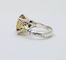 Load image into Gallery viewer, Vintage Yellow Quartz 18K Yellow Gold 925 Silver Ring