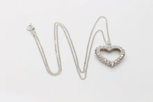 Load image into Gallery viewer, 14K White Gold Diamond Heart Pendant
