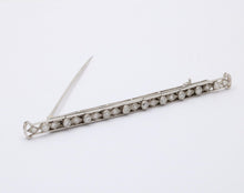 Load image into Gallery viewer, Vintage Platinum Diamond 3.5 Inches Wide Large Bar Pin, Estate Jewelry