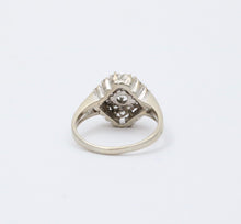 Load image into Gallery viewer, Vintage 14K White Gold Diamond Cluster Ring