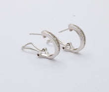 Load image into Gallery viewer, Vintage Huggie Table Cut Diamonds 14K White Gold Earrings