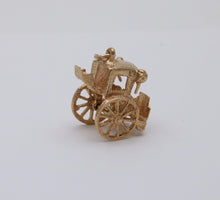 Load image into Gallery viewer, Vintage 9K Yellow Gold Carriage Charm Pendant.