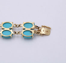 Load image into Gallery viewer, Vintage Turquoise Good Luck 14K Yellow Gold Bracelet