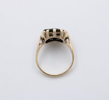 Load image into Gallery viewer, Antique 14K Yellow Gold Rectangle Onyx Diamond Ring, Antique Ring
