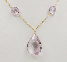 Load image into Gallery viewer, Vintage Amethyst Droplet 14K Yellow Gold Necklace