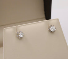 Load image into Gallery viewer, Timeless Diamond 14K White Gold Studs.