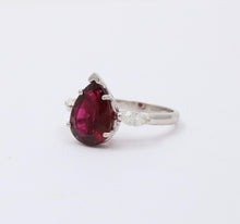 Load image into Gallery viewer, Gorgeous 18K White Gold Rubellite Tourmaline and Diamond Ring