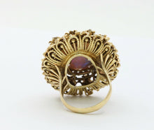 Load image into Gallery viewer, Large Vintage Ladies Opal Diamonds 14K Yellow Gold Statement Ring