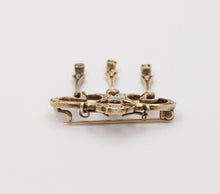 Load image into Gallery viewer, Elegant Victorian Rose Cut Diamonds 14K Yellow Gold Brooch Pendant