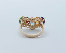 Load image into Gallery viewer, Beautiful Vintage Ladies 14K Yellow Gold Multi Stone Ring