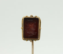Load image into Gallery viewer, Vintage 10K Yellow Gold Sard Intaglio Stick Pin