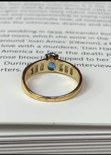 Load image into Gallery viewer, Vintage 14K Yellow Gold Blue Topaz & Diamond Ring, Engagement Ring