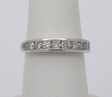 Load image into Gallery viewer, Classic 14K White Gold Diamond Half Eternity Band.