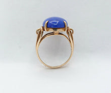 Load image into Gallery viewer, Victorian 14K Yellow Gold Lapis Statement Ring