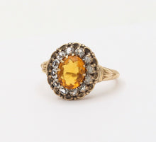 Load image into Gallery viewer, Victorian Citrine and Paste 14K Yellow Gold Ring
