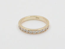 Load image into Gallery viewer, Vintage 14K Yellow Gold Half Eternity Diamond Wedding Band