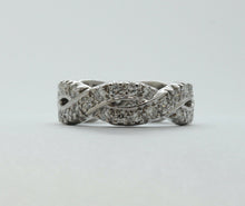 Load image into Gallery viewer, Vintage Ladies Diamonds Platinum Rope Twist Wedding Band Ring