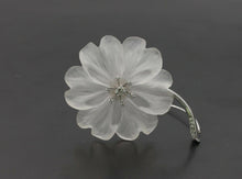 Load image into Gallery viewer, Vintage 18K White Gold Diamond Crystal Flower Brooch