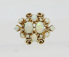 Load image into Gallery viewer, Vintage 14K Yellow Gold Opal Cluster Cocktail Ring