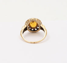 Load image into Gallery viewer, Victorian Citrine and Paste 14K Yellow Gold Ring
