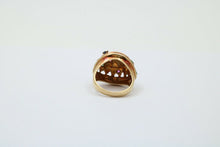 Load image into Gallery viewer, Vintage 14K Yellow Gold Pink Tourmaline, Green Chalcedony and Sapphire Dome Flow