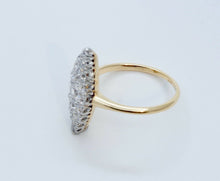 Load image into Gallery viewer, Victorian Navette 18K Yellow White Gold Diamonds Ring