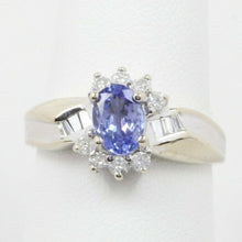 Load image into Gallery viewer, Vintage 14K White Gold Cornflower Blue Sapphire & Diamond Ring