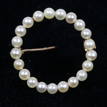 Load image into Gallery viewer, Vintage 14K Yellow Gold Seed Pearl Eternal Circle Pendant Pin